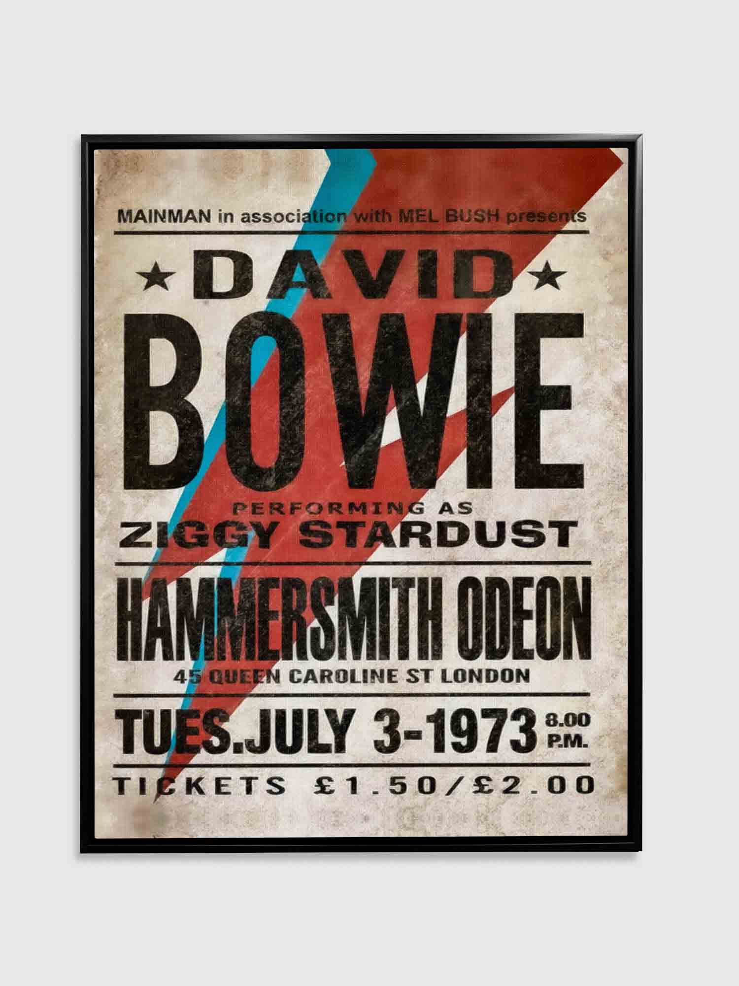 Music Poster David Bowie Hammersmith -Vintage Music Wall Decor
