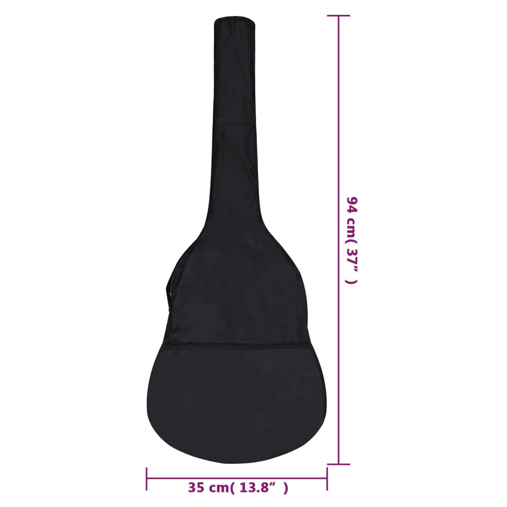 vidaXL Guitar Bag Guitar Case Cover Gig Bag for Classical Guitar Black Fabric