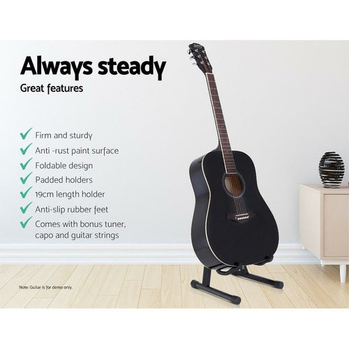 ALPHA Folding Acoustic Guitar Stand Bass Floor Rack Holder Accessories