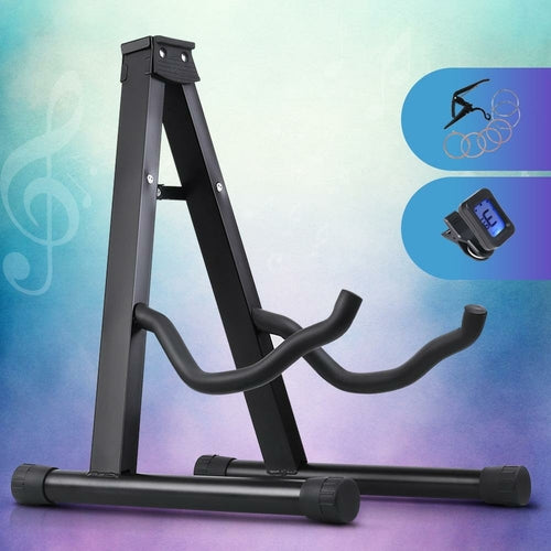 ALPHA Folding Acoustic Guitar Stand Bass Floor Rack Holder Accessories