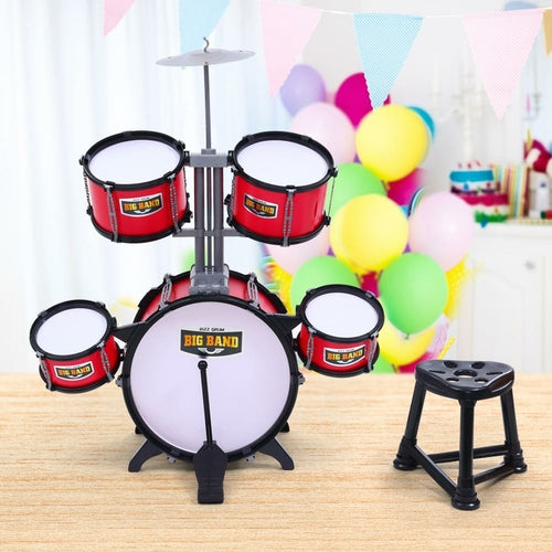 Keezi Kids 7 Drum Set Junior Drums Kit Musical Play Toys Children's