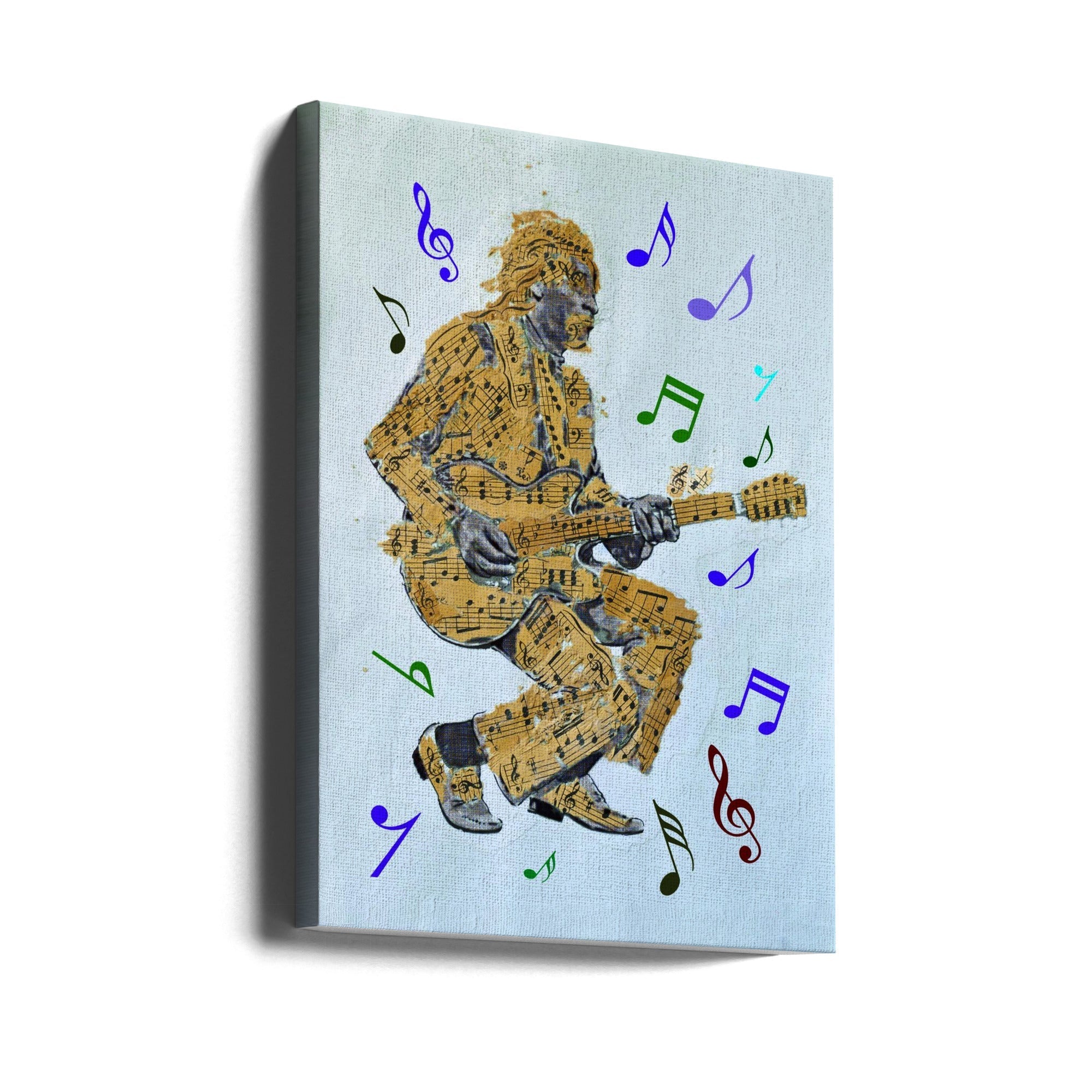 Guitarist Music Notes--Music Poster Canvas Print