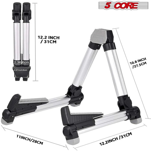 5Core Guitar Stand Floor Adjustable Aluminum a Frame Universal Folding