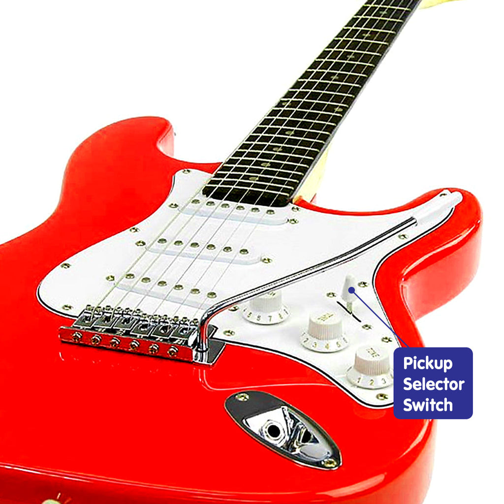 Karrera 39in Electric Guitar - Red Stratocaster