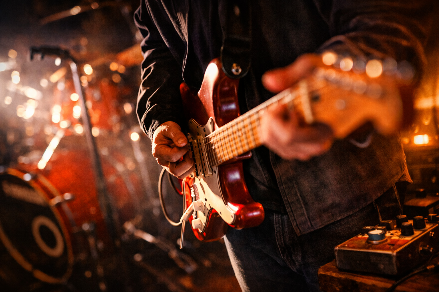 electric guitar player gear play