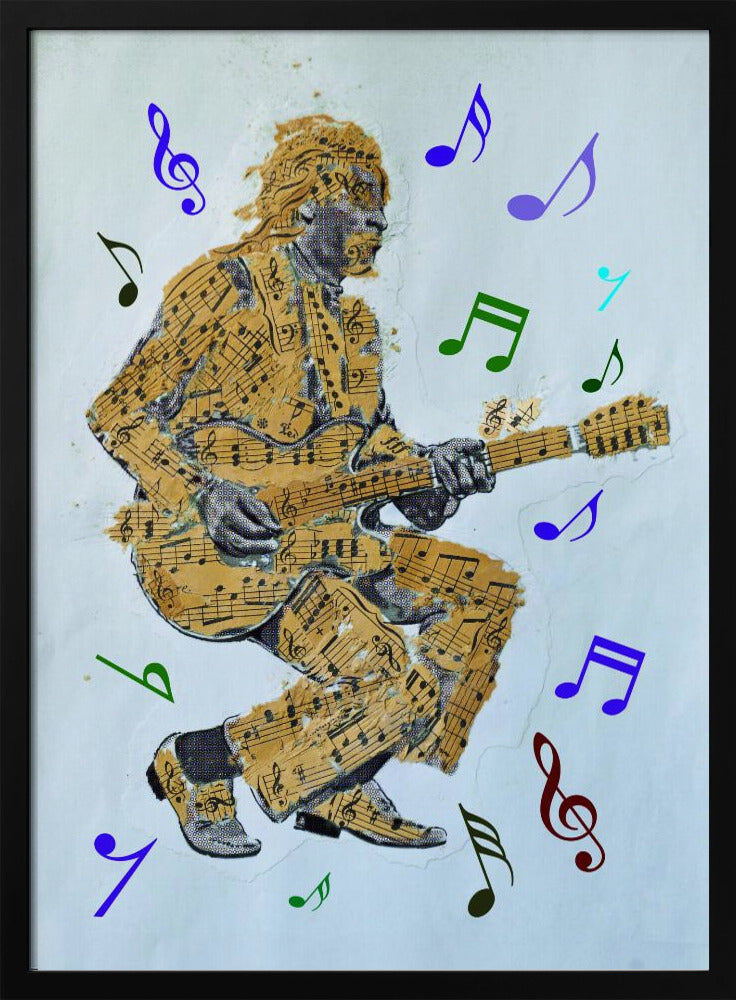 Guitarist Music Notes--Music Poster Canvas Print
