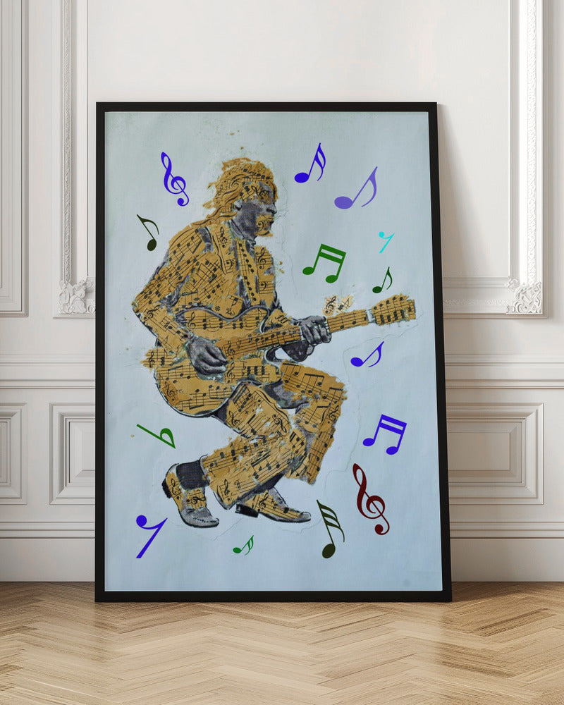 Guitarist Music Notes--Music Poster Canvas Print