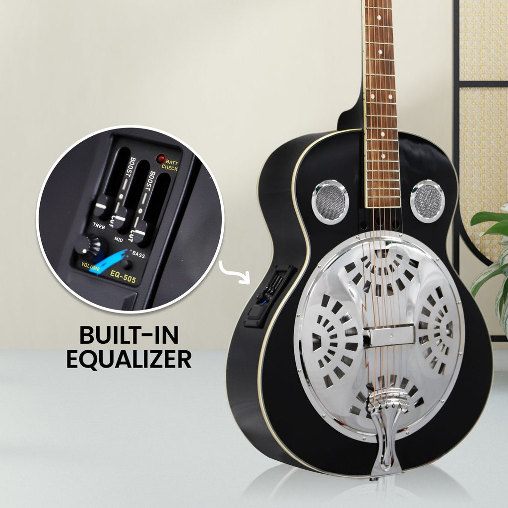 NNEDPE 40in Resonator Guitar - Black